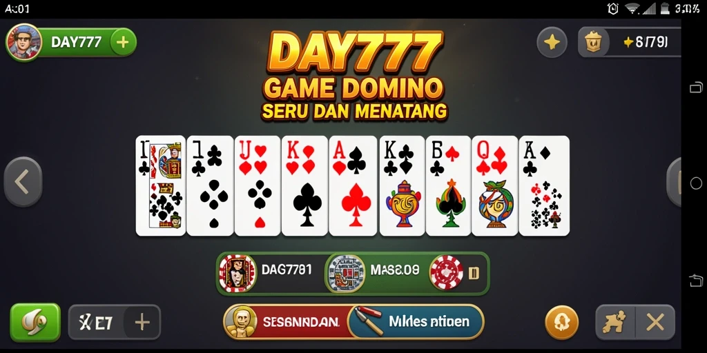 Screenshot menunjukkan intense gameplay Domino di DAY777.