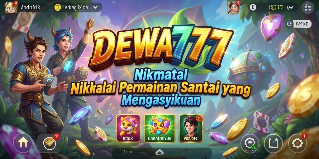 Tangkapan layar gameplay DEWA777 menampilkan grafis cerah dan gameplay yang seru.