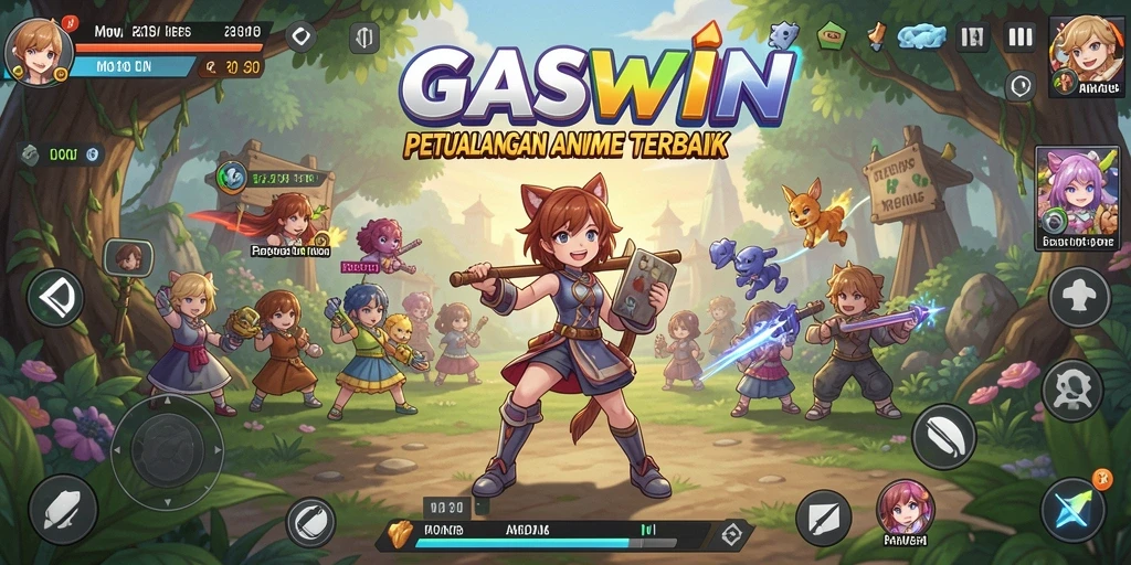 Screenshot menampilkan aksi seru dalam pertempuran Anime.