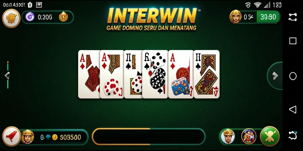 Tampilan gameplay seru INTERWIN dengan berbagai mode Domino.