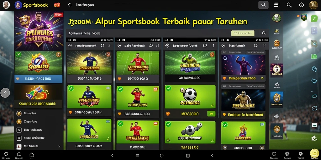 Tampilan menarik dari gameplay J200M saat memasang taruhan olahraga.