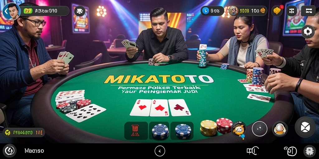 Gameplay seru dalam aplikasi Poker MIKATOTO.