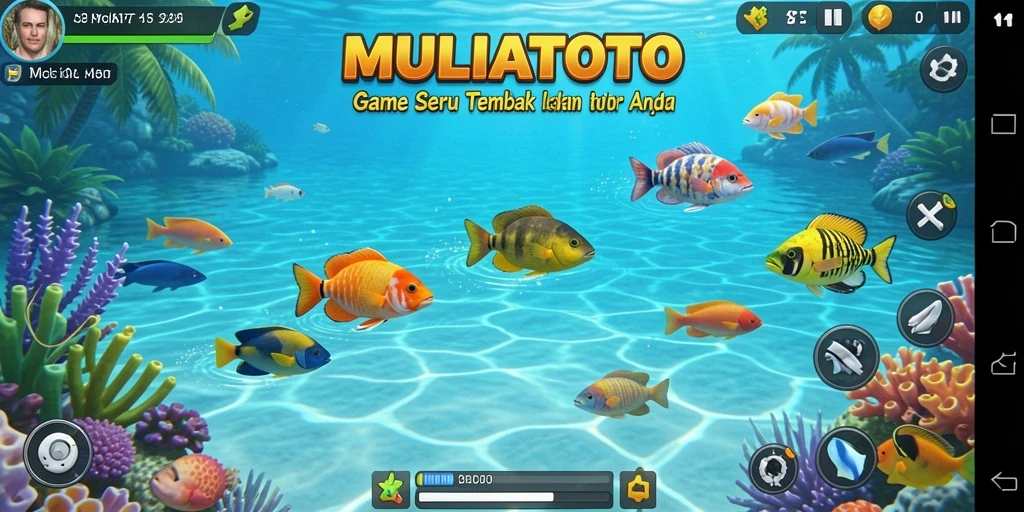 Tangkapan layar dari gameplay seru Tembak Ikan MULIATOTO.