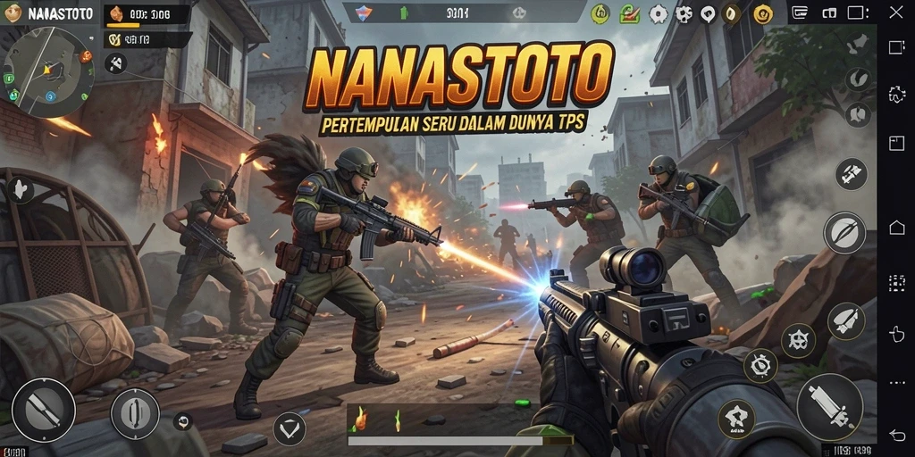 Tangkapan layar permainan NANASTOTO yang menggambarkan pertempuran intens.