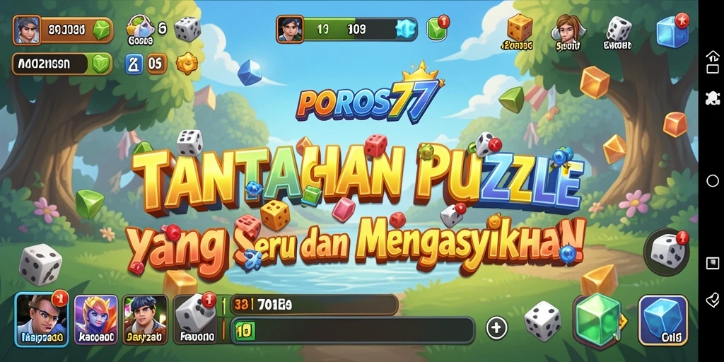 Tampilan gameplay seru di POROS77 dengan berbagai tantangan puzzle.