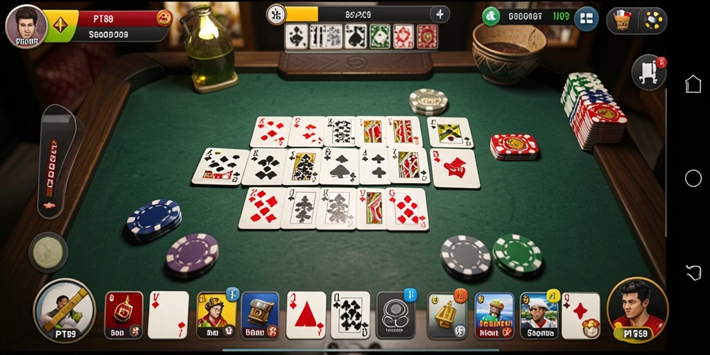 Tampilan gameplay seru dalam aplikasi Gaple PT89.