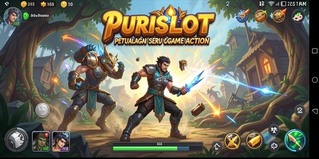 Tangkapan layar menunjukkan aksi mendebarkan dalam PURISLOT.