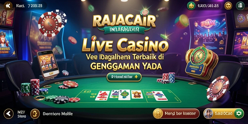 Tangkapan layar yang menampilkan gameplay interaktif RAJACAIR Live Casino.