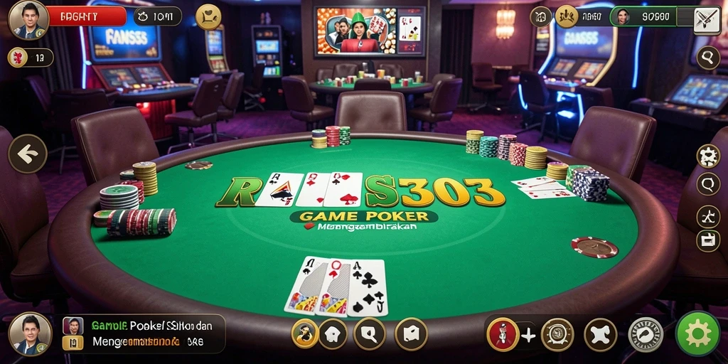 Tampilan gameplay seru di RANS303 dengan aksi Poker mendebarkan.