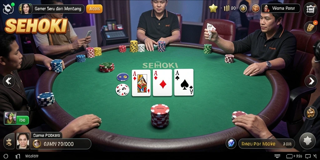 Screenshot gameplay SEHOKI menampilkan aksi seru permainan Poker.