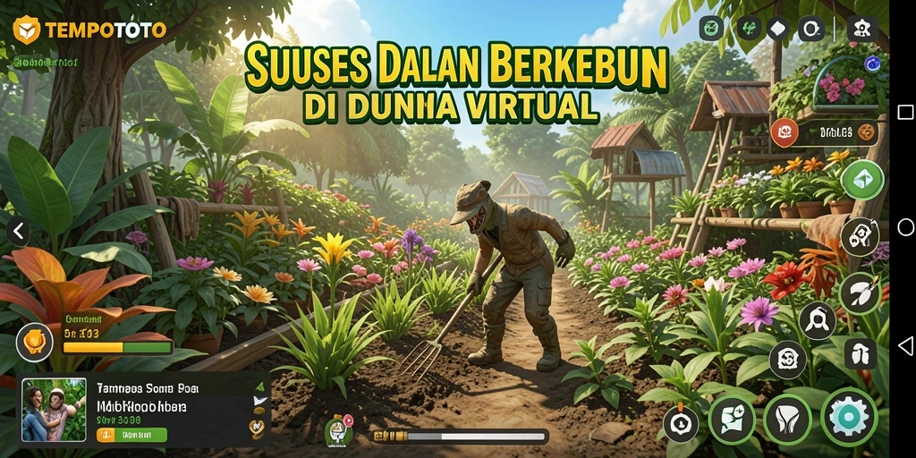 Tangkapan layar gameplay TEMPOTOTO menampilkan aktivitas pertanian yang seru.