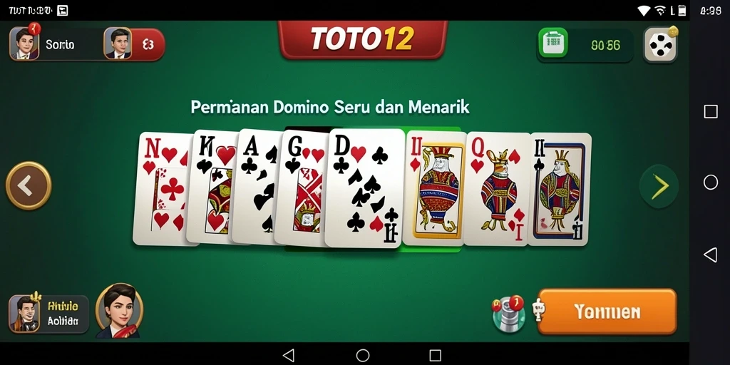 Screenshot TOTO12 menampilkan aksi seru permainan Domino.