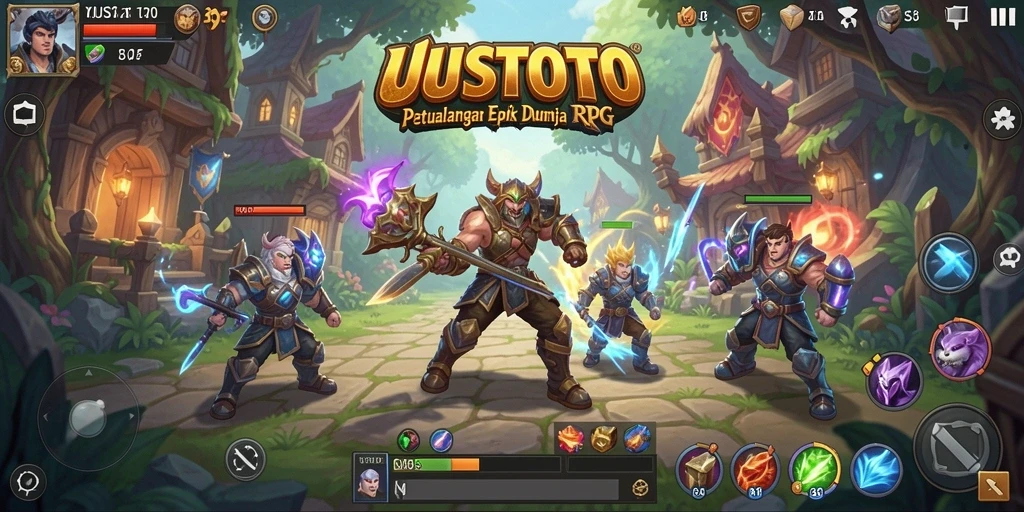 Tampilan gameplay UUSTOTO yang menakjubkan dalam dunia RPG.