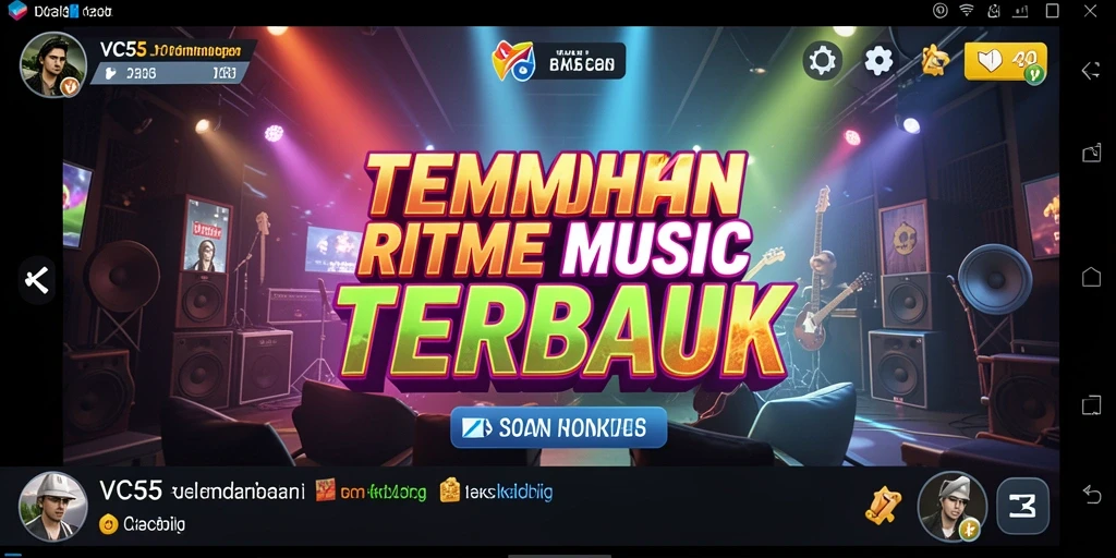 Tampilan gameplay VC55 yang menampilkan interaksi pengguna dengan musik.