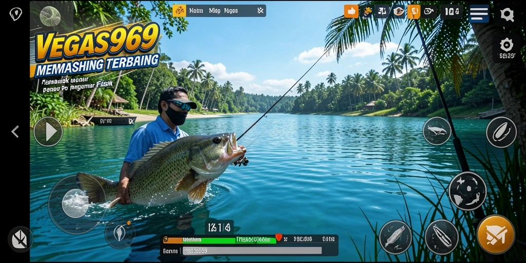 Tangkapan layar menunjukkan pengalaman memancing yang seru dalam VEGAS969.
