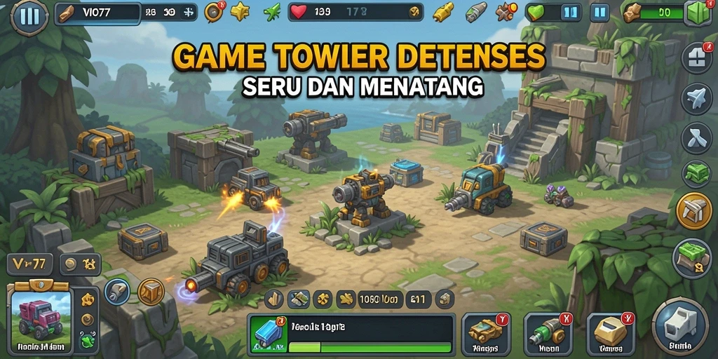 Screenshot VIO77 menampilkan aksi seru dalam permainan Tower Defense.