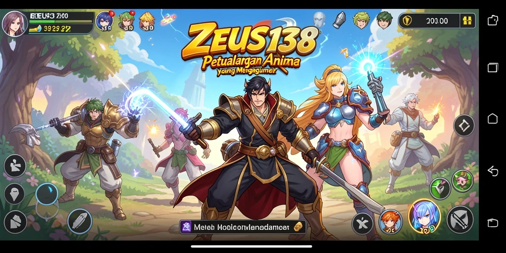 Tampilan gameplay seru dari ZEUS138 dengan aksi karakter anime.
